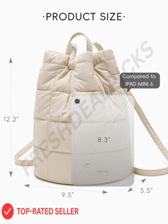 Puffer Quilted Backpack for Women Lightweight Travel Daypack  display picture 1